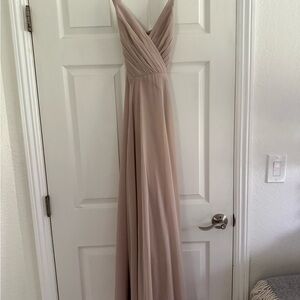 David's Bridal Blush Maxi Dress